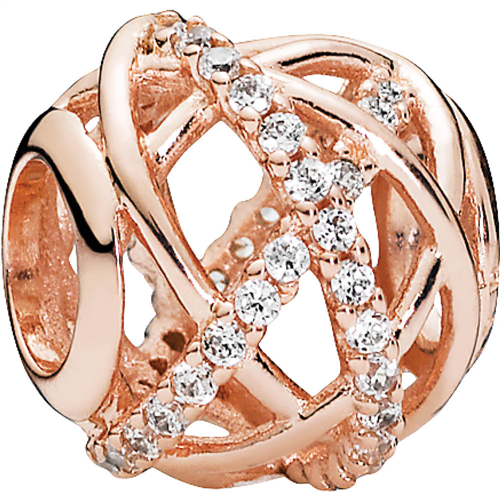 PANDORA Rose Galaxy Openwork Charm w Clear CZ