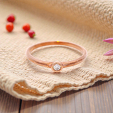 Bezel Set Diamond Dress Ring in 9ct Rose Gold