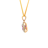 Round Frame Diamond & Amethyst Pendant