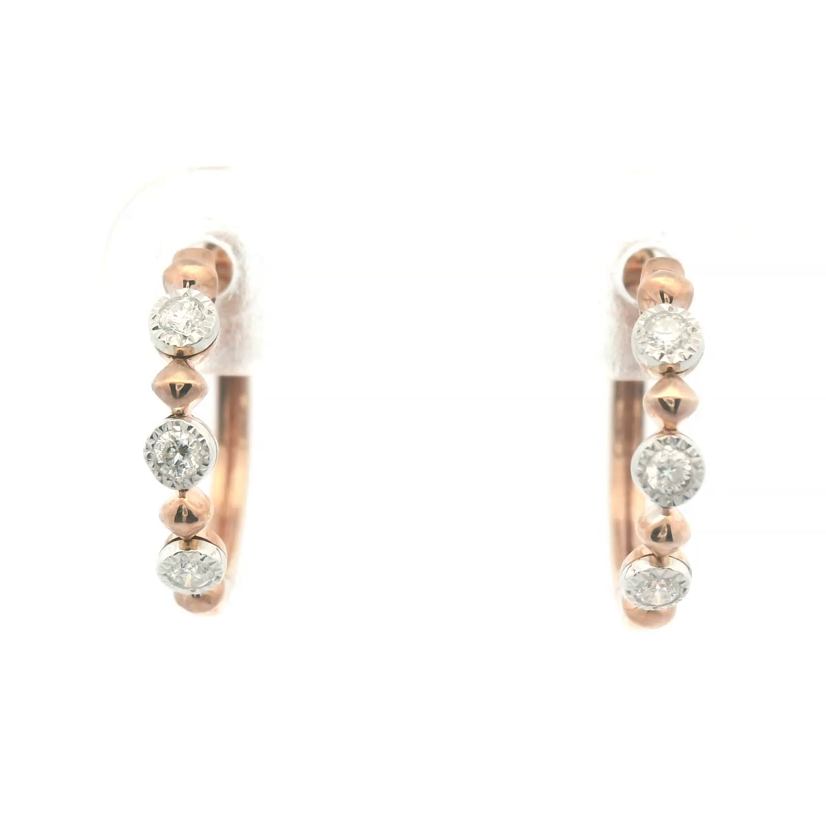 Rose Gold Diamond Hoops