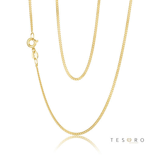 9 Carat Yellow Gold Grumette 2 Sided Curb Chain