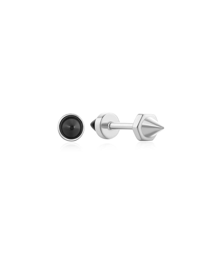 Ania Haie Black Agate Point Barbell Earrings