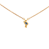 Pear Black Sapphire Necklace in Yellow Gold