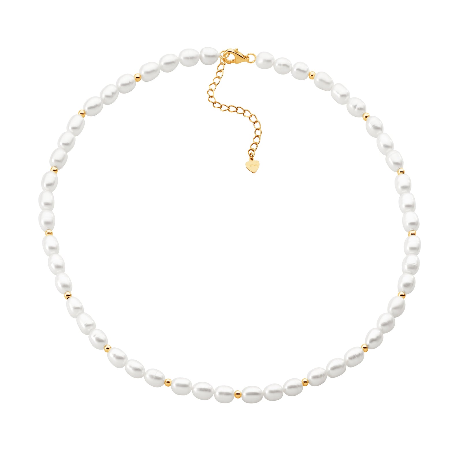 Ellani Freshwater Pearl Necklace with Vermeil Beads