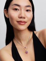 Pandora Pink Halo Heart Collier Necklace