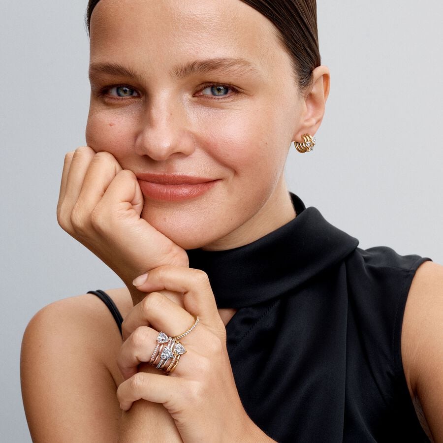 Pandora Double Band Heart Ring