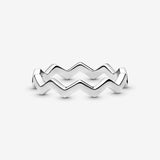 Zigzag silver ring - 60