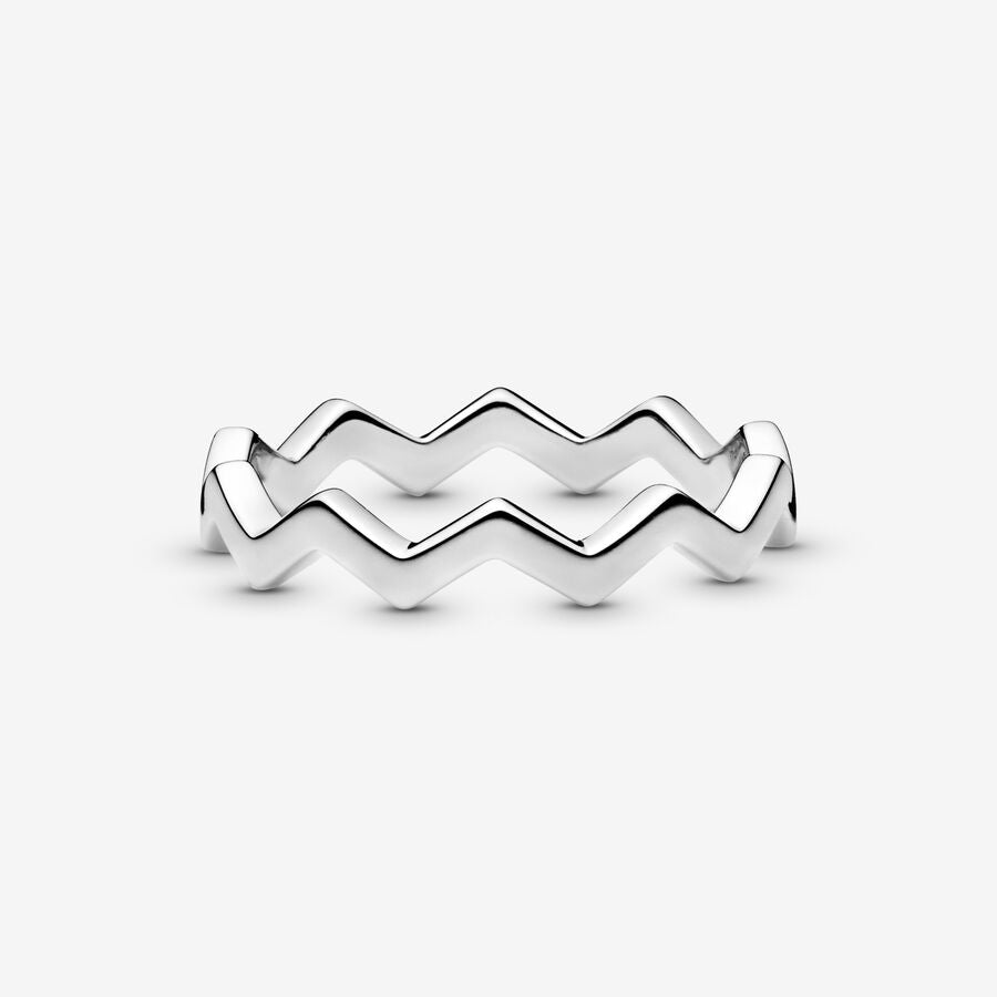 Zigzag silver ring - 60