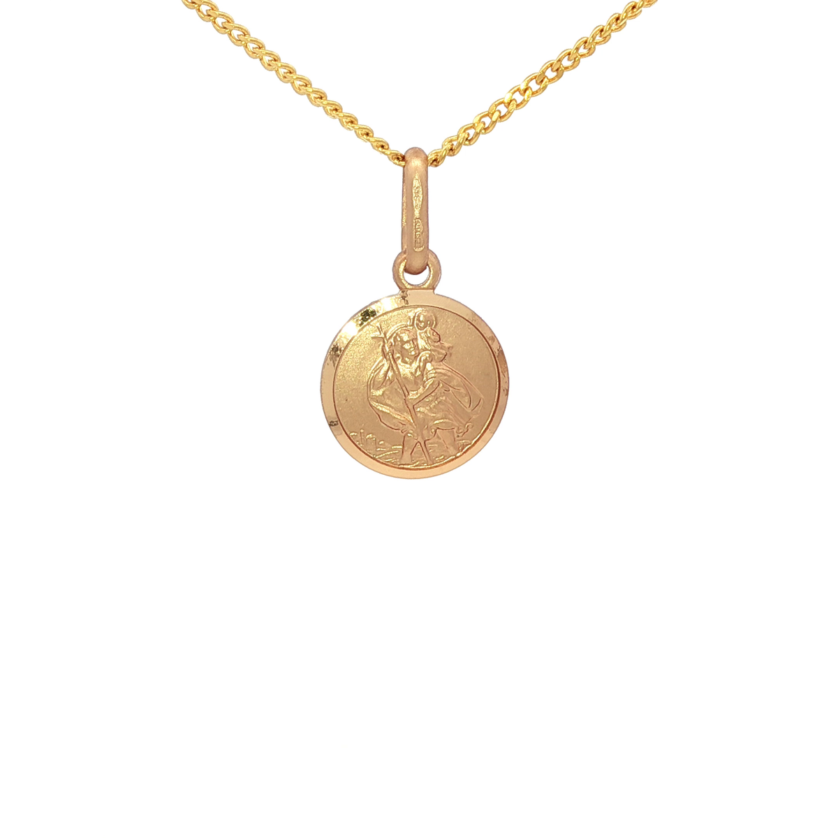 Simple Round Edge Pendant in Yellow Gold