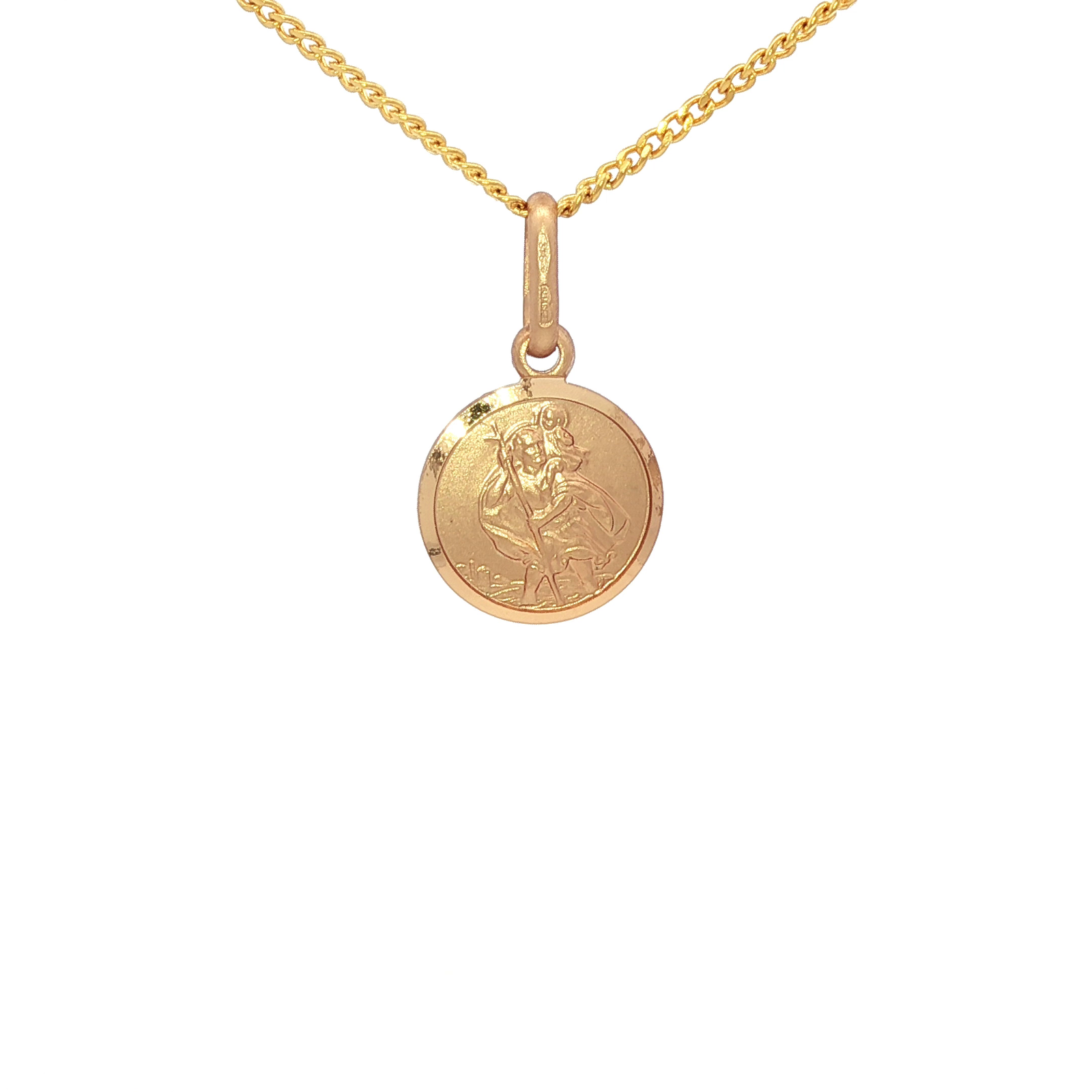 Simple Round Edge Pendant in Yellow Gold