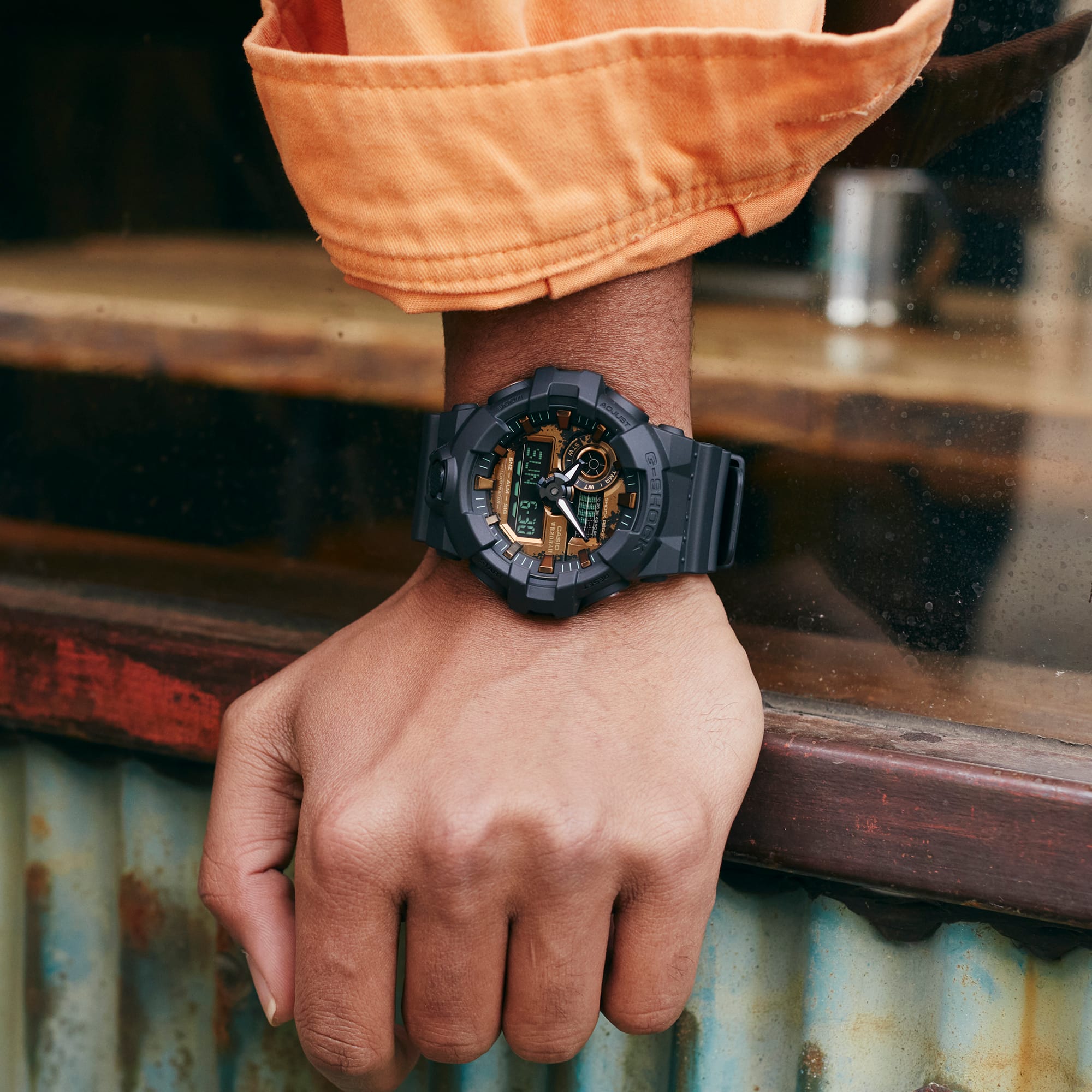 G-Shock Duo Black and Rust Dial Color - GA700RC-1A