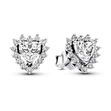Sparkling Heart Halo Stud Earrings