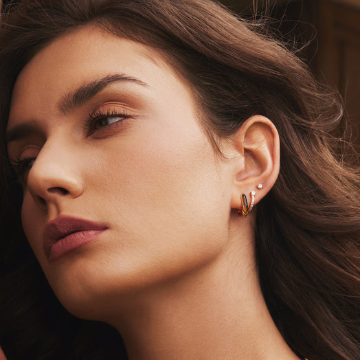 Ania Haie Gold Sparkling Pavé Huggie Hoop Earrings
