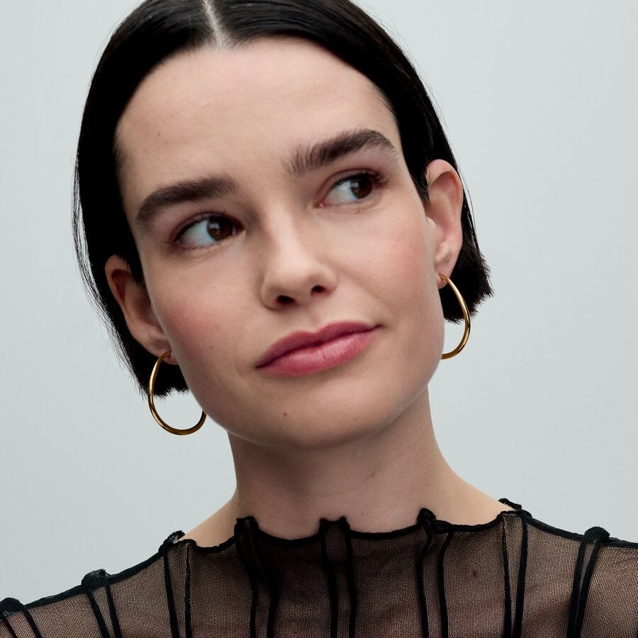 Organically Shaped 42 mm Open Hoop Earrings