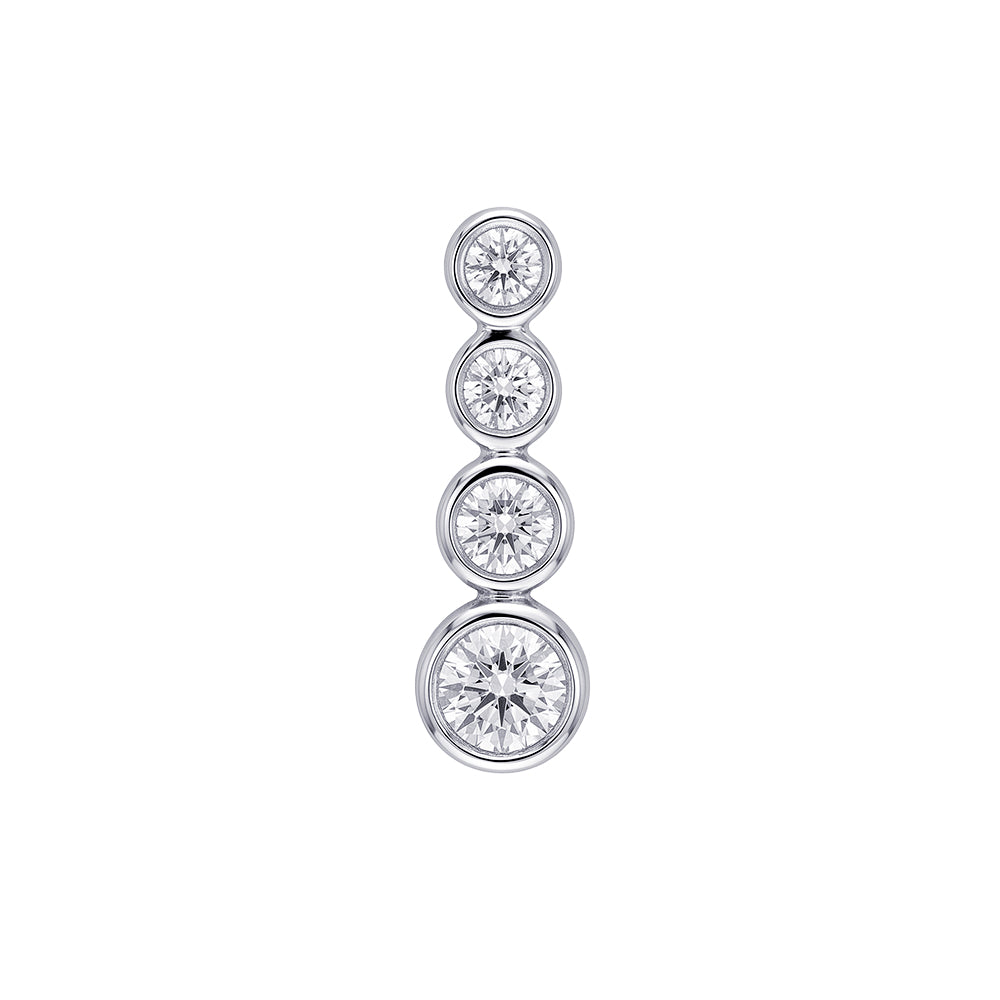 Sterling Silver Graduating Bezel Set White CZ Pendant