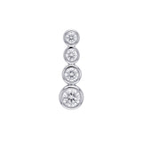 Sterling Silver Graduating Bezel Set White CZ Pendant