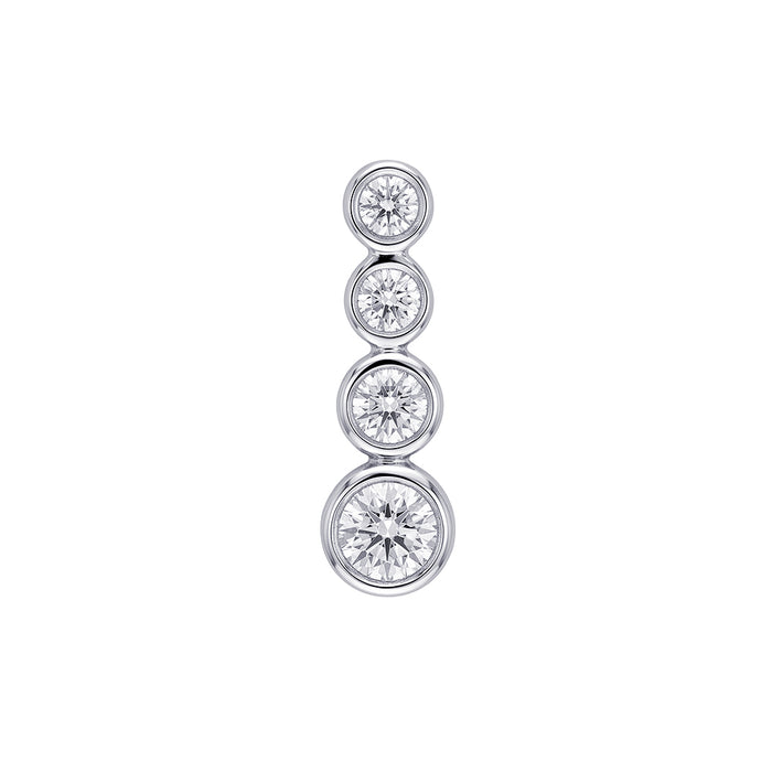 Sterling Silver Graduating Bezel Set White CZ Pendant