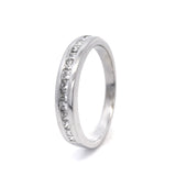 18CT W/G PRINCESS CUT CHANNEL SET DIA WEDDER TDW .50CT SZ N