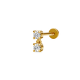 9K YG 0.05ct FVS LGD Single Flat Back Earring