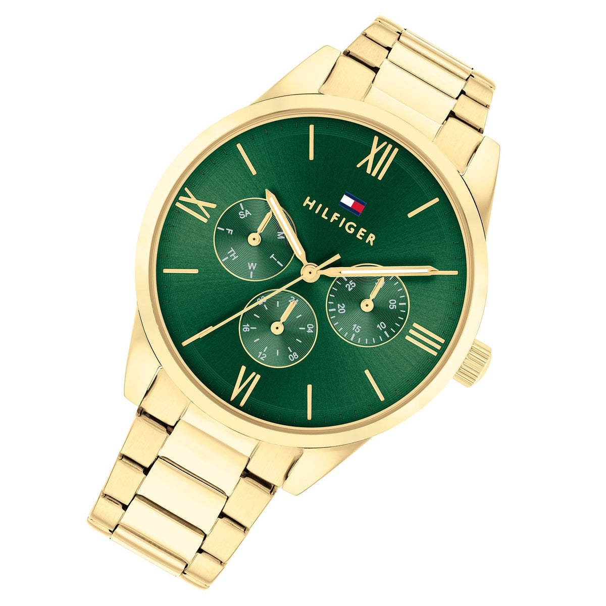 Tommy Hilfiger Gold Steel Green Dial Multi-function Women's Watch