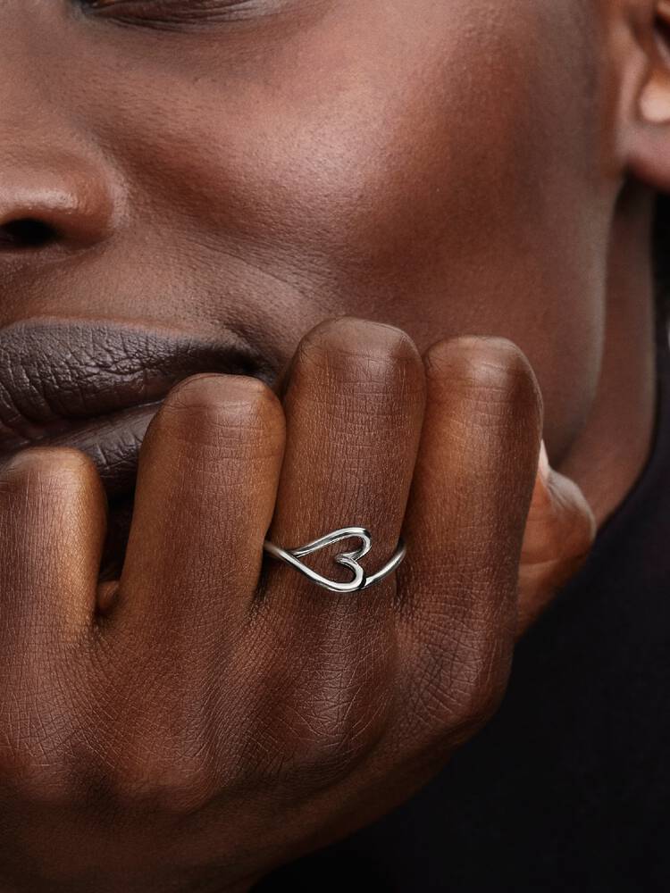 Pandora Organically Shaped Heart Small Ring