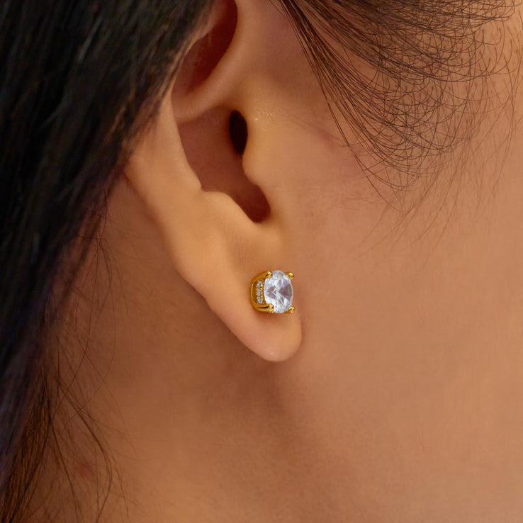 Ania Haie Gold Just You Solitaire Stud Earrings