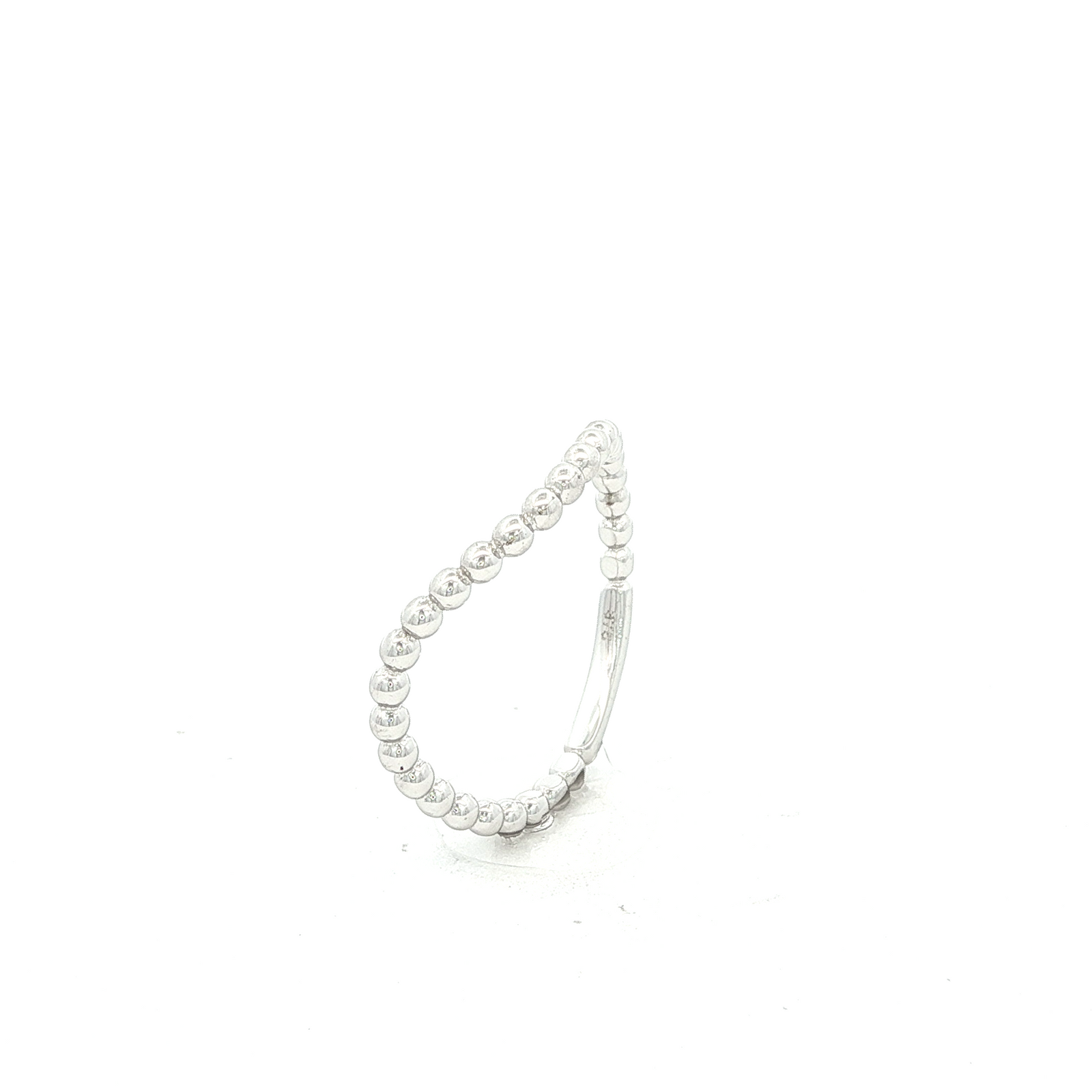 Beaded Dress Ring in White Gold