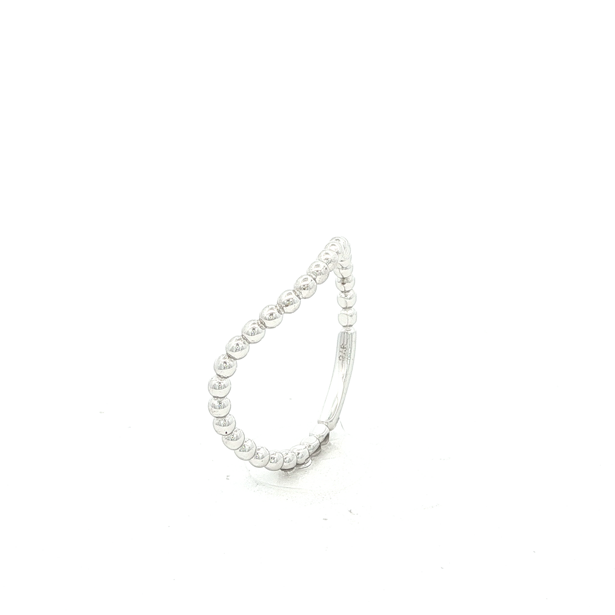 Beaded Dress Ring in White Gold