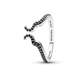 Disney Maleficent sterling silver ring with black crystal