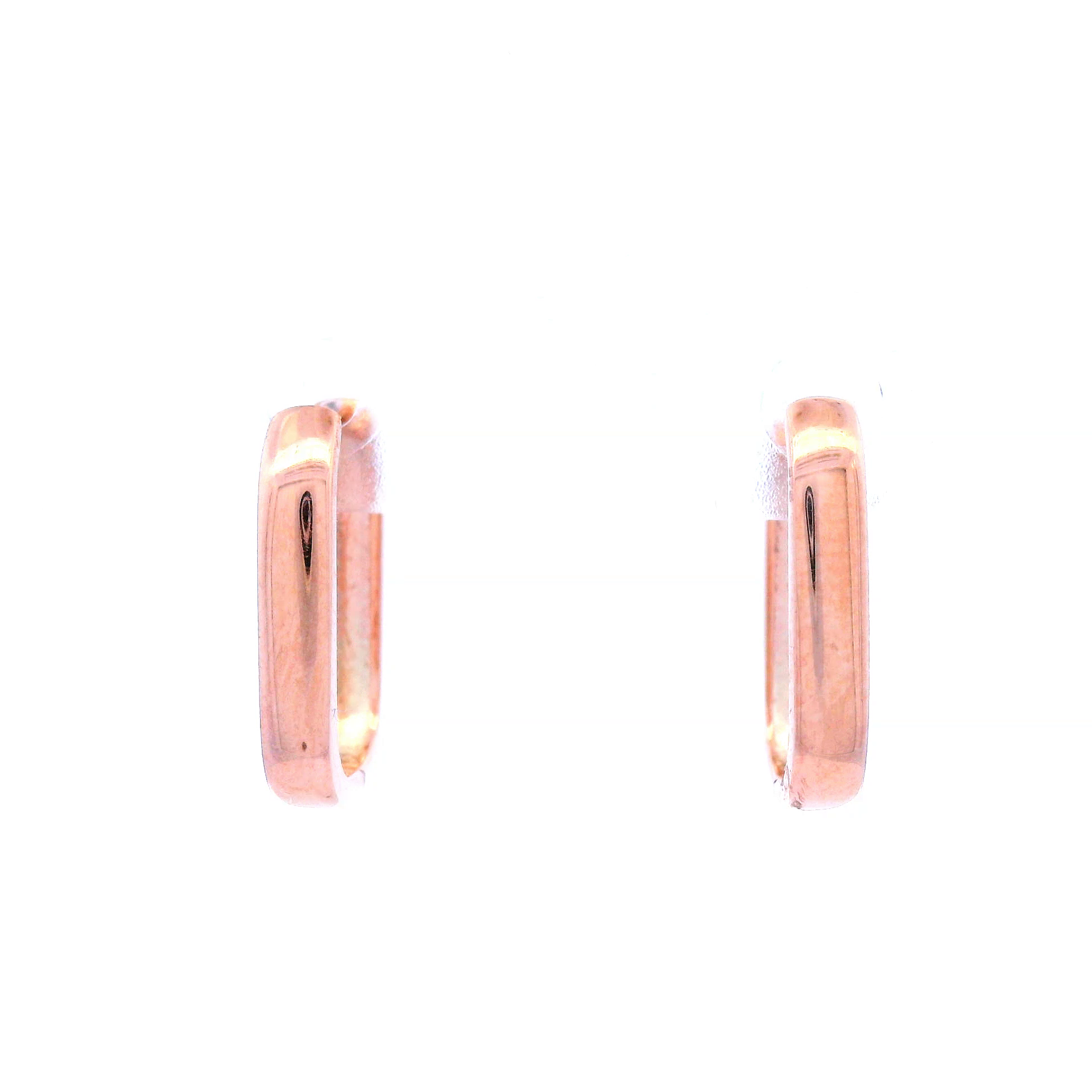 Paperclip Rectangle Huggie in 9ct Rose Gold