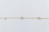 Trace Link with Round Shape Pendents Bracelet in Yellow Gold