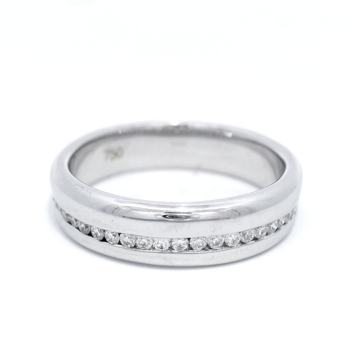 18 CARAT W/G DIA SET WEDDER SET WITH .23CT SMALLS SZ N