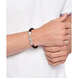 Tommy Hilfiger Jewellery Stainless Steel & Brown Leather Men's Bracelet