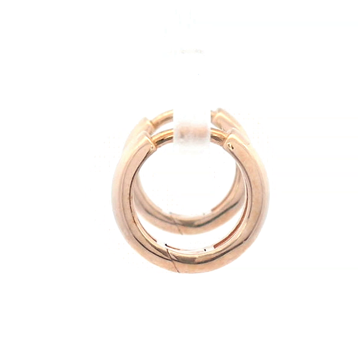 Small Flat Round Huggie Earrings in 9 Carat Rose Gold