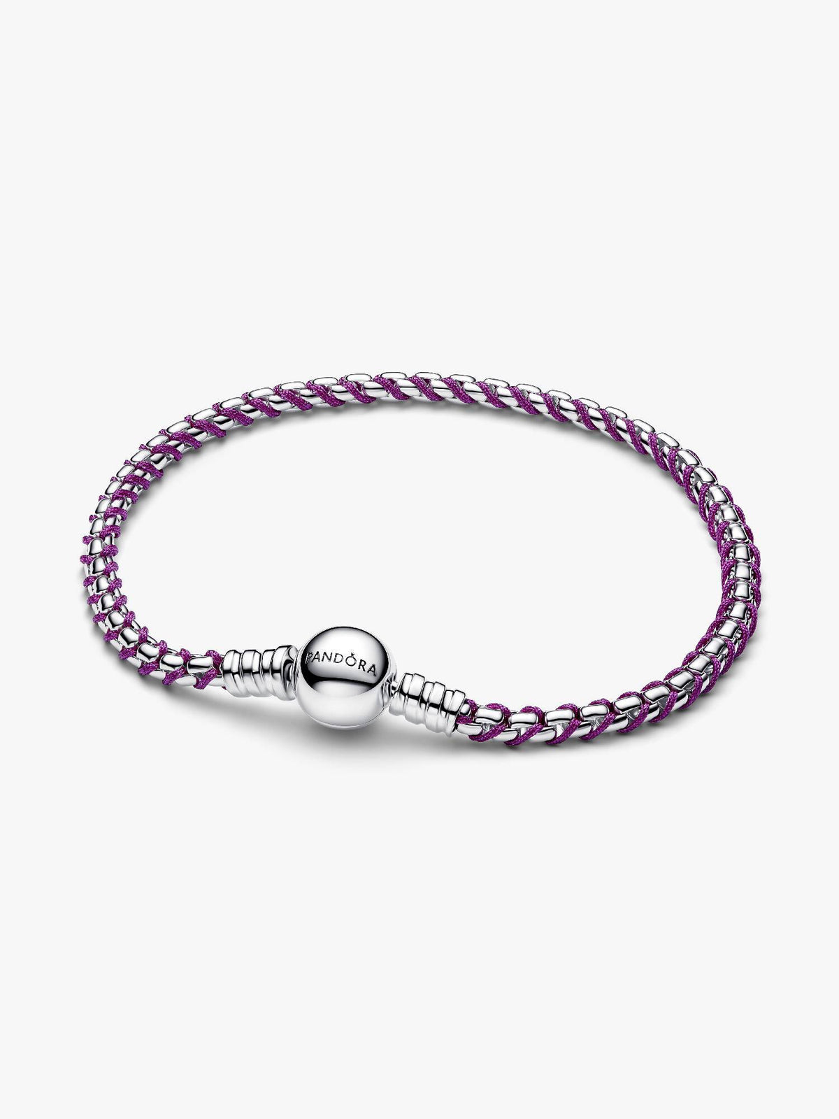 Pandora Purple Cord Box Shaped Chain Bracelet