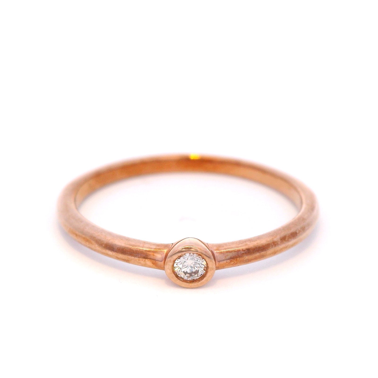 Bezel Set Diamond Dress Ring in 9ct Rose Gold