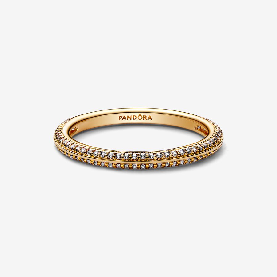 Pandora Me 14k Rose Gold Plated Pave Ring w Clear CZ