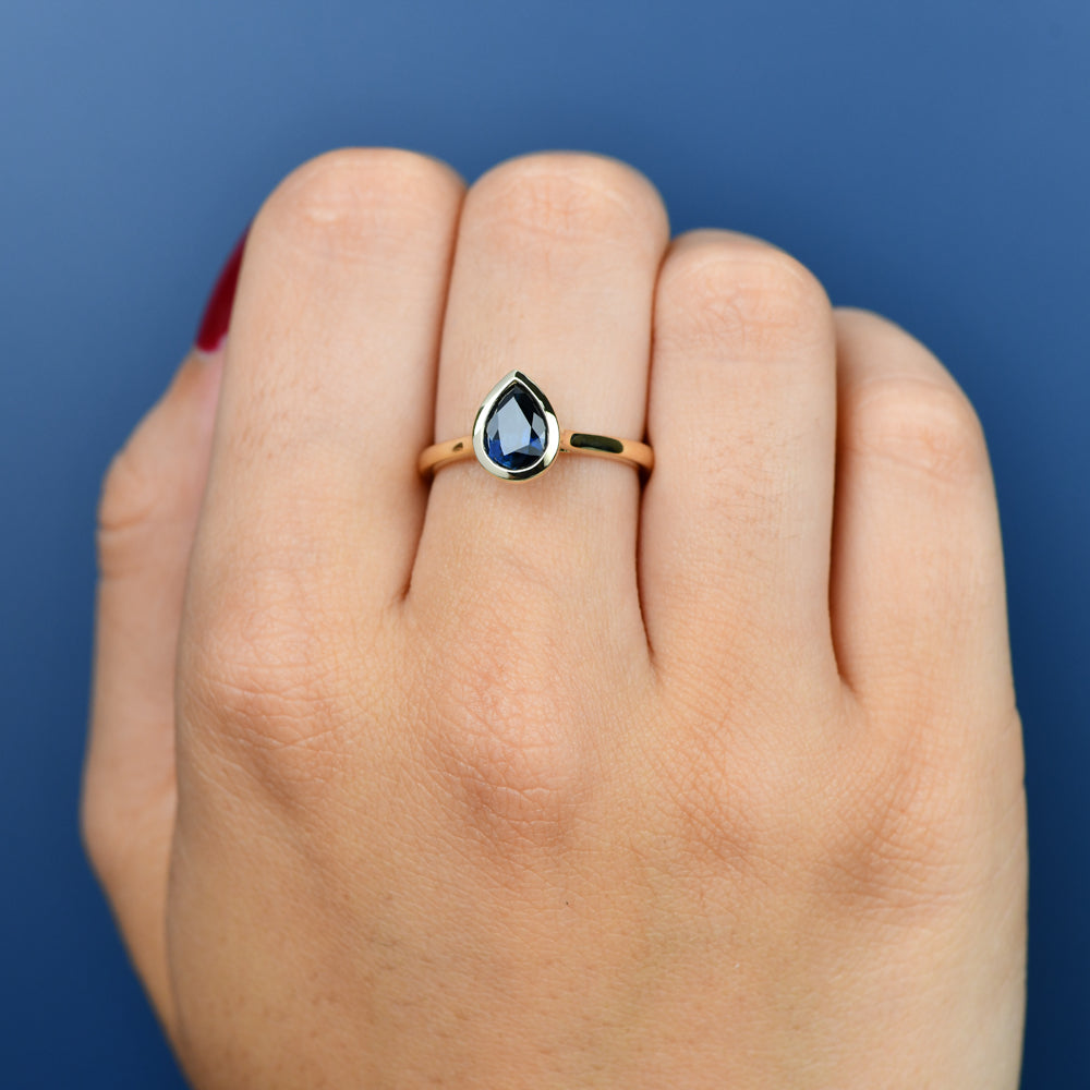 Adelia Pear Blue Ring