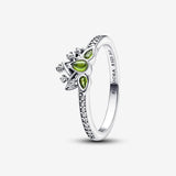 Disney Tiana sterling silver ring with light green crystal and clear cubic zirconia