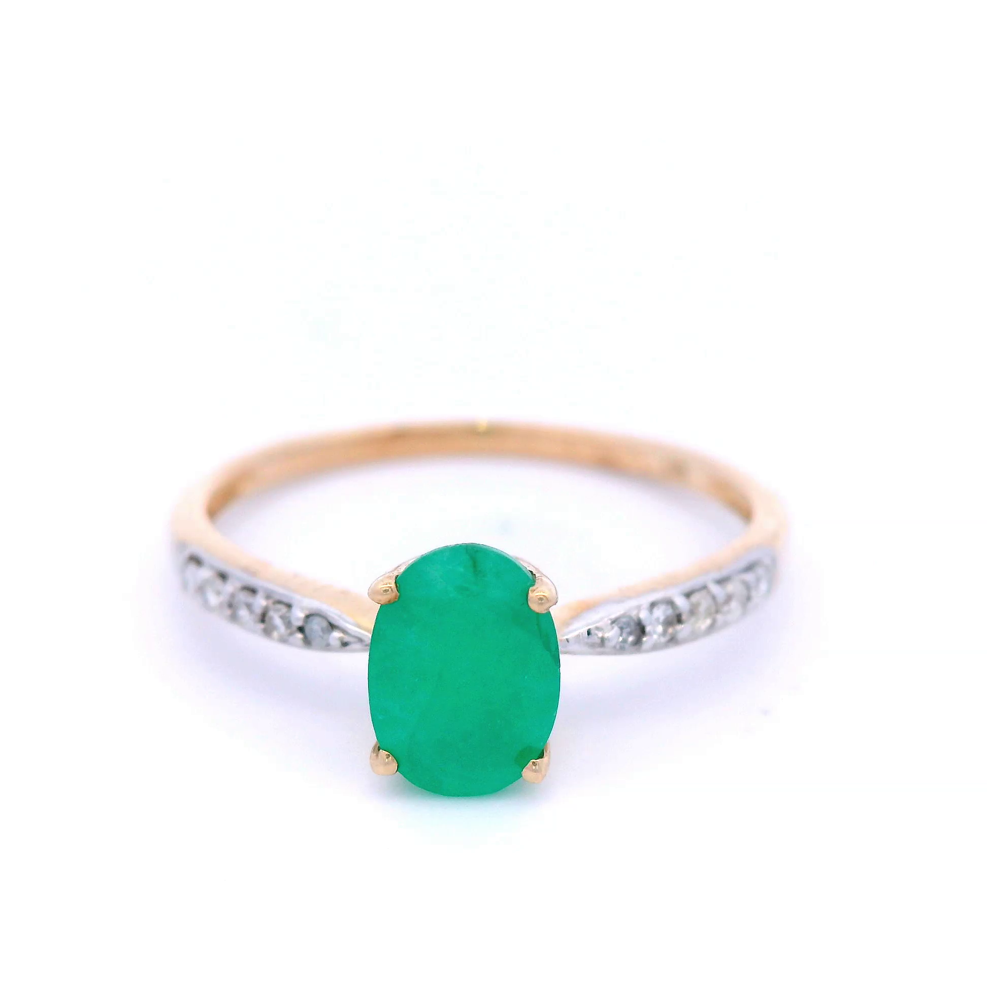 Emerald And Diamond Set Ring In Yellow Gold