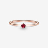 Pandora Rose Solitaire Ring w Red CZ