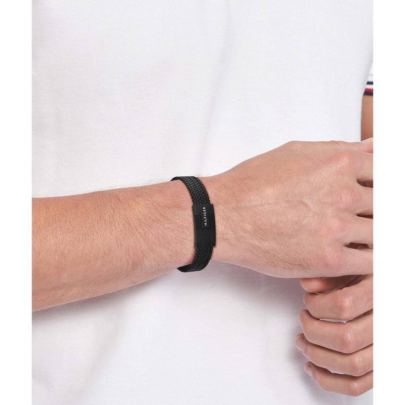 Tommy Hilfiger Jewellery Black Steel Mesh Men's Chain Bracelet
