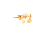 Large Chanel-Style Stud Earrings in Yellow Gold