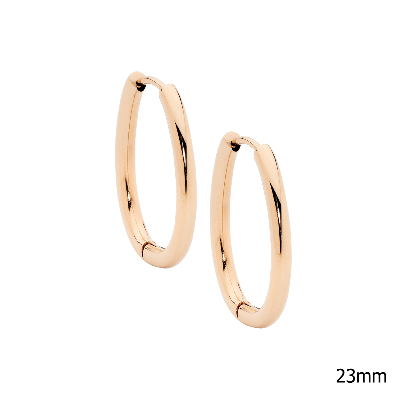 Stainless Steel Oval Tube Hoop Earrings