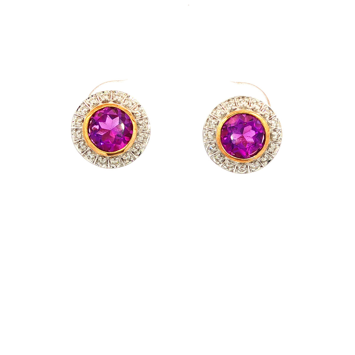 Diamond &amp; Amethyst Frame Earrings