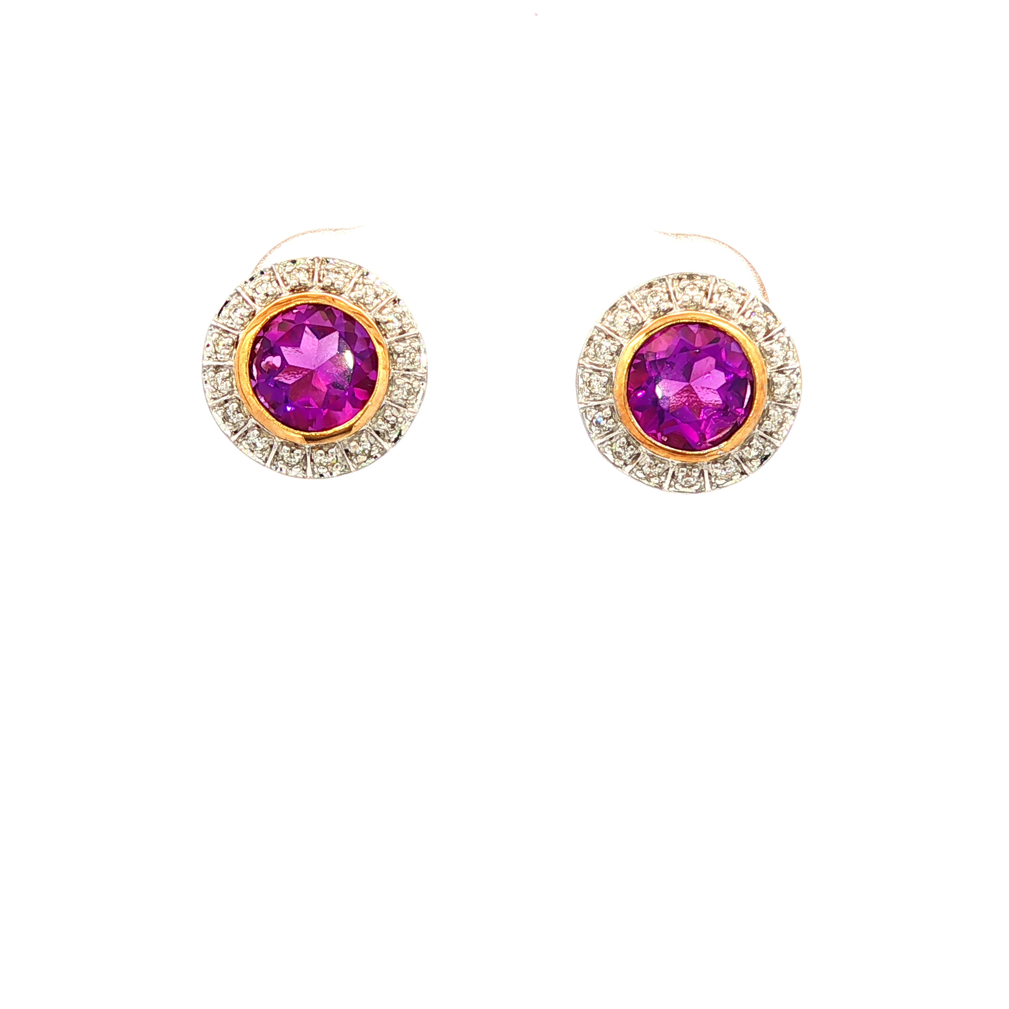Diamond & Amethyst Frame Earrings