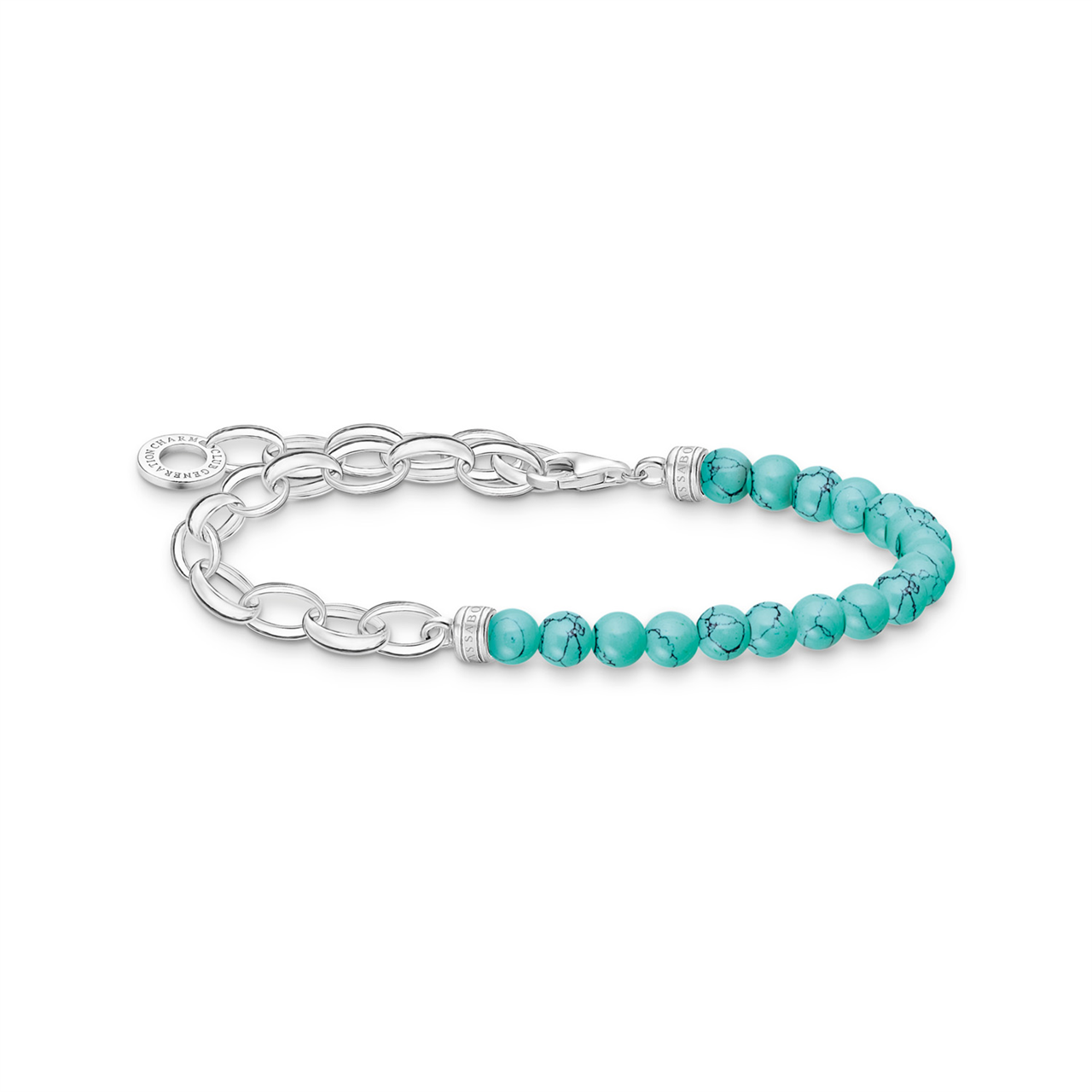 Thomas Sabo Chain and Turquoise Bead Bracelet