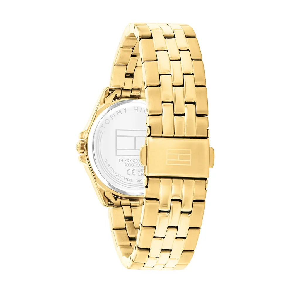 TOMMY HILFIGER Women's Green Dial Gold Steel Bracelet Watch