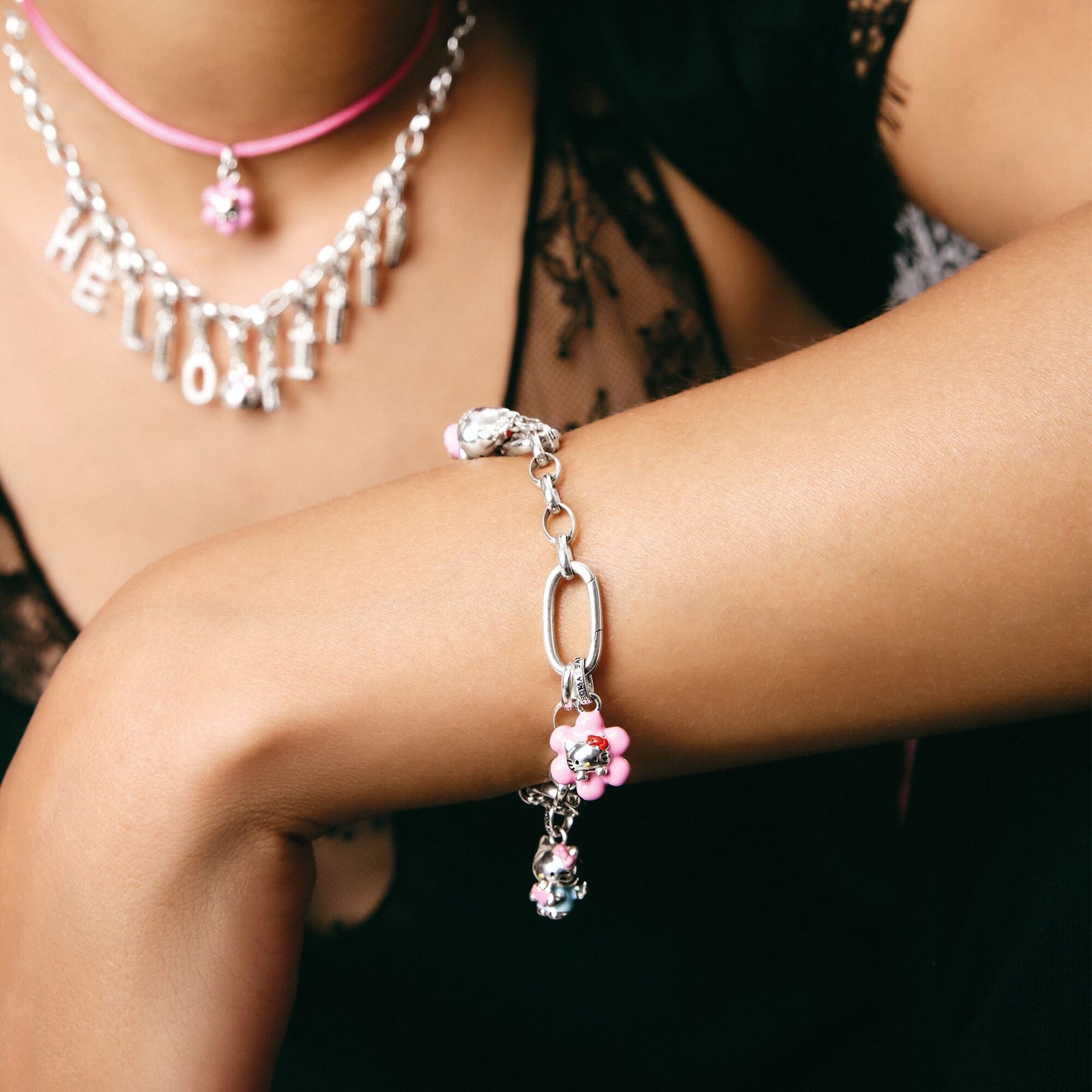 Thomas Sabo Hello Kitty Charm Pink Flower