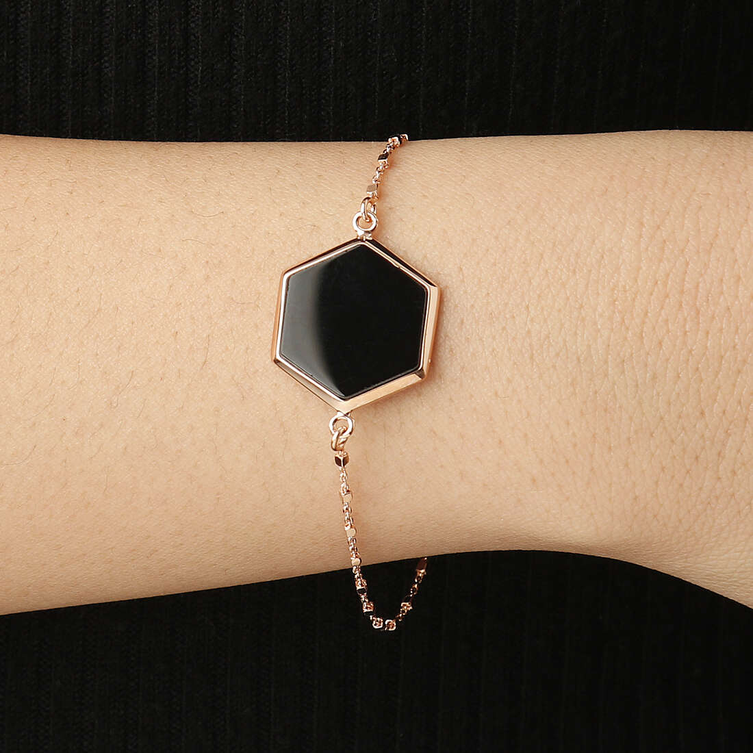 Bronzallure Alba Rose & Black Onyx